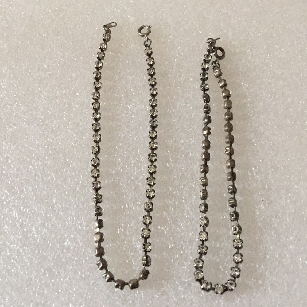 Vintage rhinestone 2bracelet ankle
